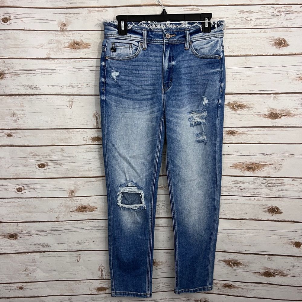Kancan Distressed High Rise Mom Jeans 3 25